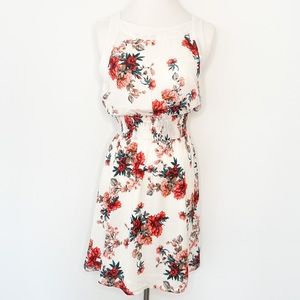 White, Red, Blue Floral Dress